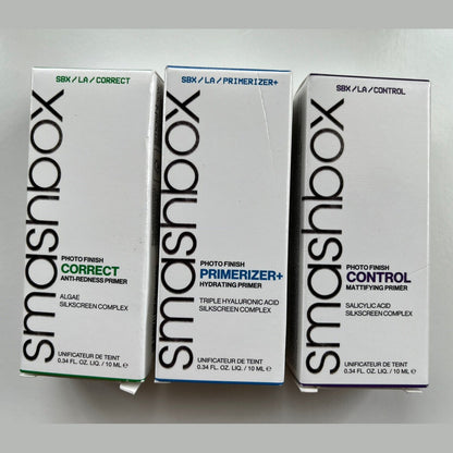 Smashbox Photo Finish Primer - Lot Of 3 - Control,Primerizer,Correct 0.33oz- NEW