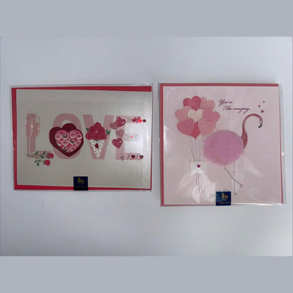 Lot Of 2 Niquea.D Dimensional Valentine's Day Greeting Cards- Upscaled Quality!