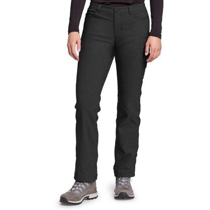 $80 Eddie Bauer Women’s Micro Fleece Lined Rainier Pants-Black-Size: 8 (32W)-NEW
