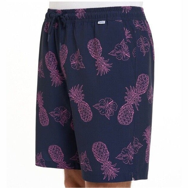 Hurley Men’s Pineapples Stretch Woven Shorts - Obsidian- Size Medium- NWT