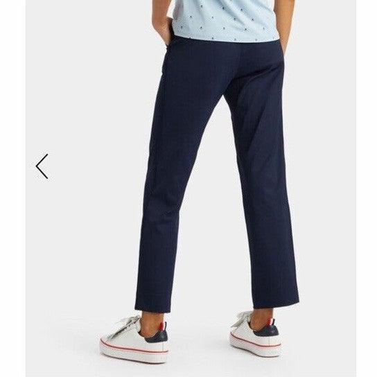 $180 G/Fore Women’s Twill Luxe Straight Leg Golf Pants-Navy Blue-Size: 8 (32W)