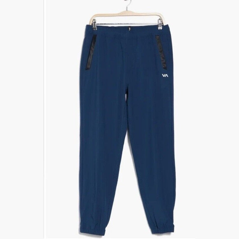$80 RVCA Men’s Kevin EW Pants Jogger  Elastic Waist Stretch-Navy Blue-Small-NEW