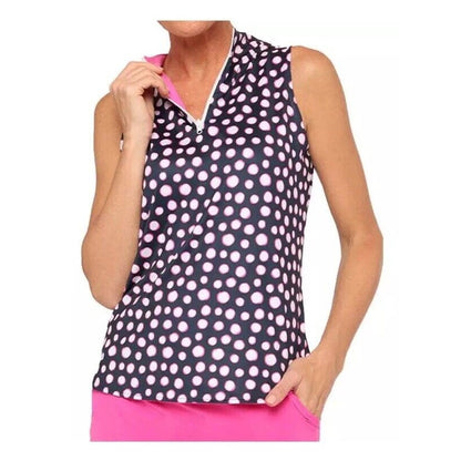 $79 Belyn Key Women’s Dandy Dot Ink Print Reversible Sleeveless -XSmall- New Tag
