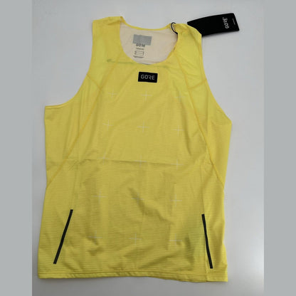 $145 GORE Wear Men’s Contest Singlet Running Shirt  Featherlight-Yellow-Small