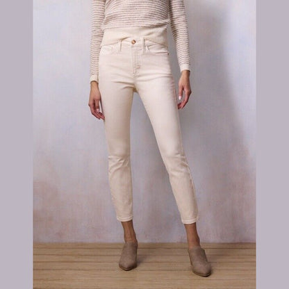 $40 LC Lauren Conrad High-Rise Skinny Ankle Stretch Pants Jean-Cream-Size 6(28W)