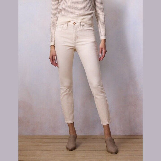 $40 LC Lauren Conrad High-Rise Skinny Ankle Stretch Pants Jean-Cream-Size 6(28W)