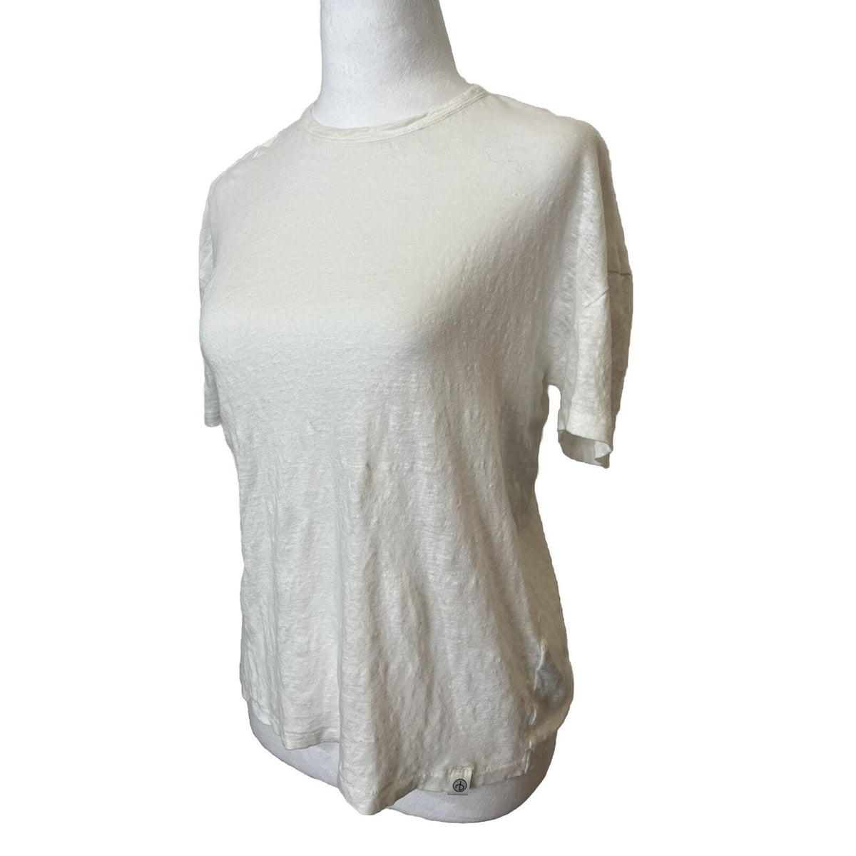 $150 Rag & Bone Women’s Linen Boyfriend Tee - White - Small- New With Tag