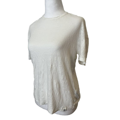 $150 Rag & Bone Women’s Linen Boyfriend Tee - White - Small- New With Tag