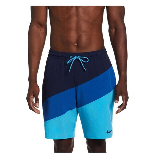 NIKE Men’s Shorts Swim Trunks 9” Surge NESSD470-Blue Lightng-Small-New Tags $74
