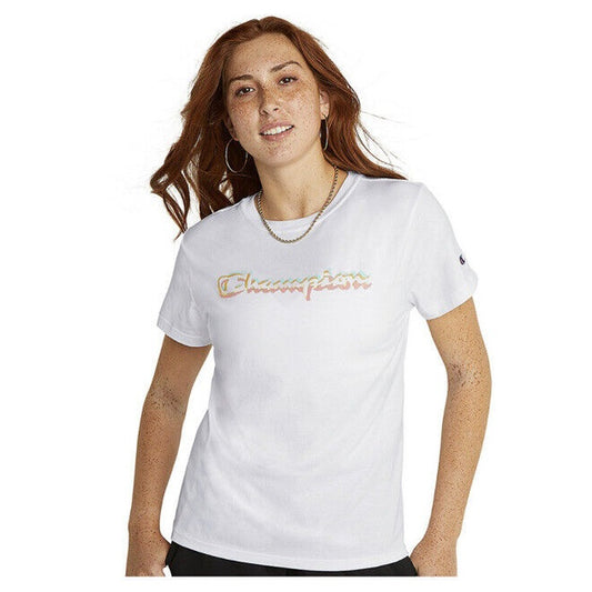 Champion Women's Classic Graphic Soft T-Shirt  - White - Medium - New Tags