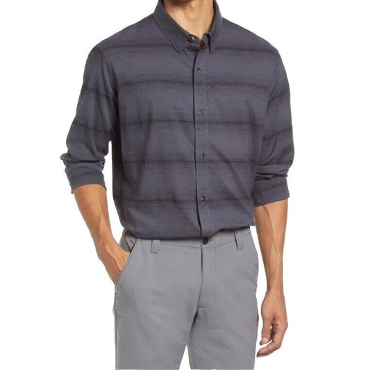 $125 Travis Mathew Men’s Stretch Stripe Button Long Sleeve Shirt- Zeke-Small-New