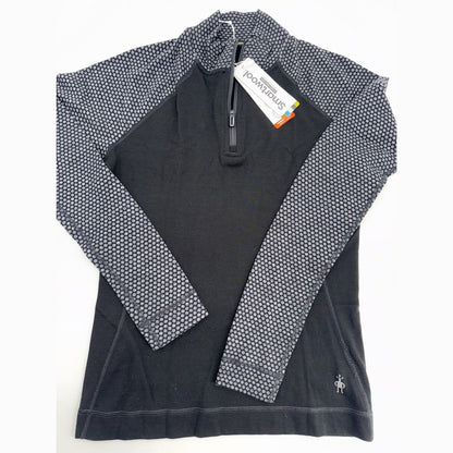 $120 Smartwool Women’s 1/4 Zip Pullover Merino 1/4 Zip-Black Dots - Small -New
