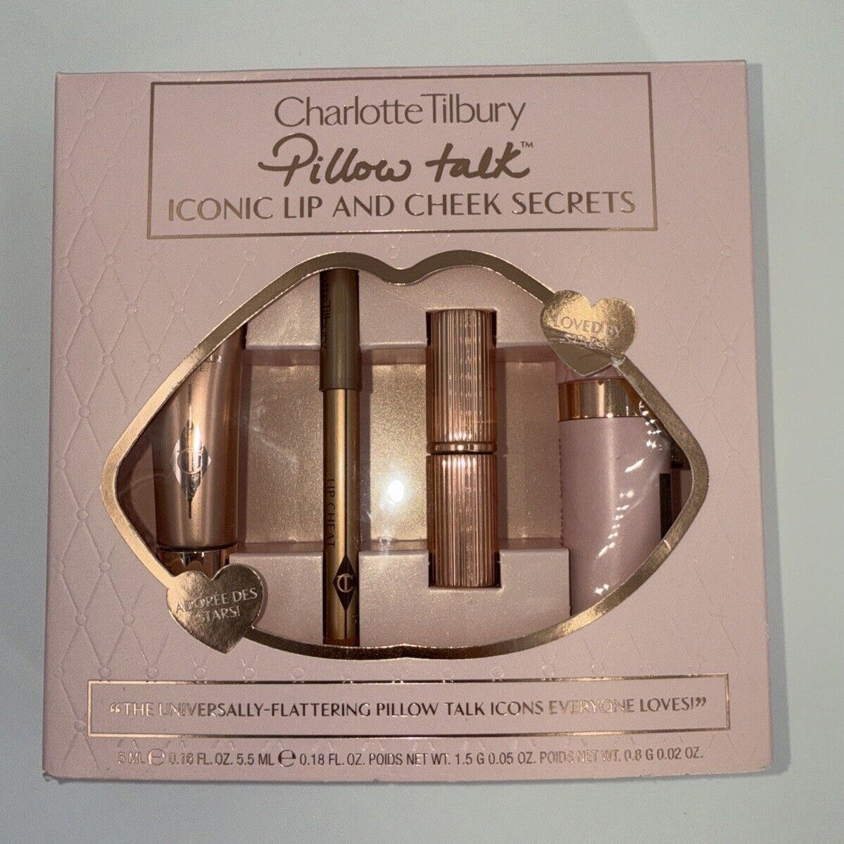 NEW Charlotte Tilbury Pillow Talk Iconic Lip & Cheek Secrets 4 Piece Holiday Set