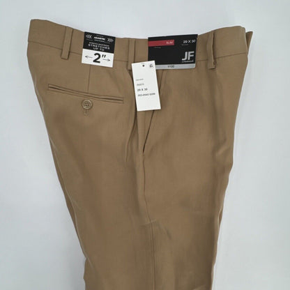 JF Ferrar Men’s Slim Classic Fit Flat Front Suit Pants-Florence Brown-29W 30L