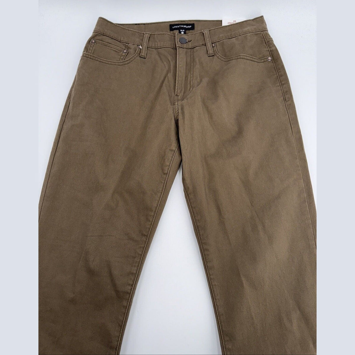 $99 Lucky Brand Men’s 410 Athletic Straight Five Pocket Pants-Bark-30W 30L- New