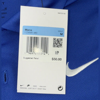 $50 Nike Men's Dri-FIT Short Sleeve Golf Polo FZ5646 -Royal Blue - Medium - NEW