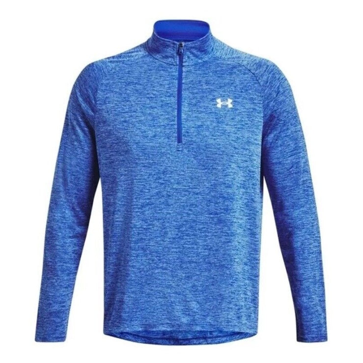 $45 Under Armour Men’s Technical Textured Half Zip Performance Shirt-Blue-Small