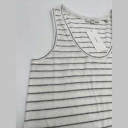 $80 *New* Vince Easy Scoop Neck Striped Tank Top- Off White- Medium-New Tag