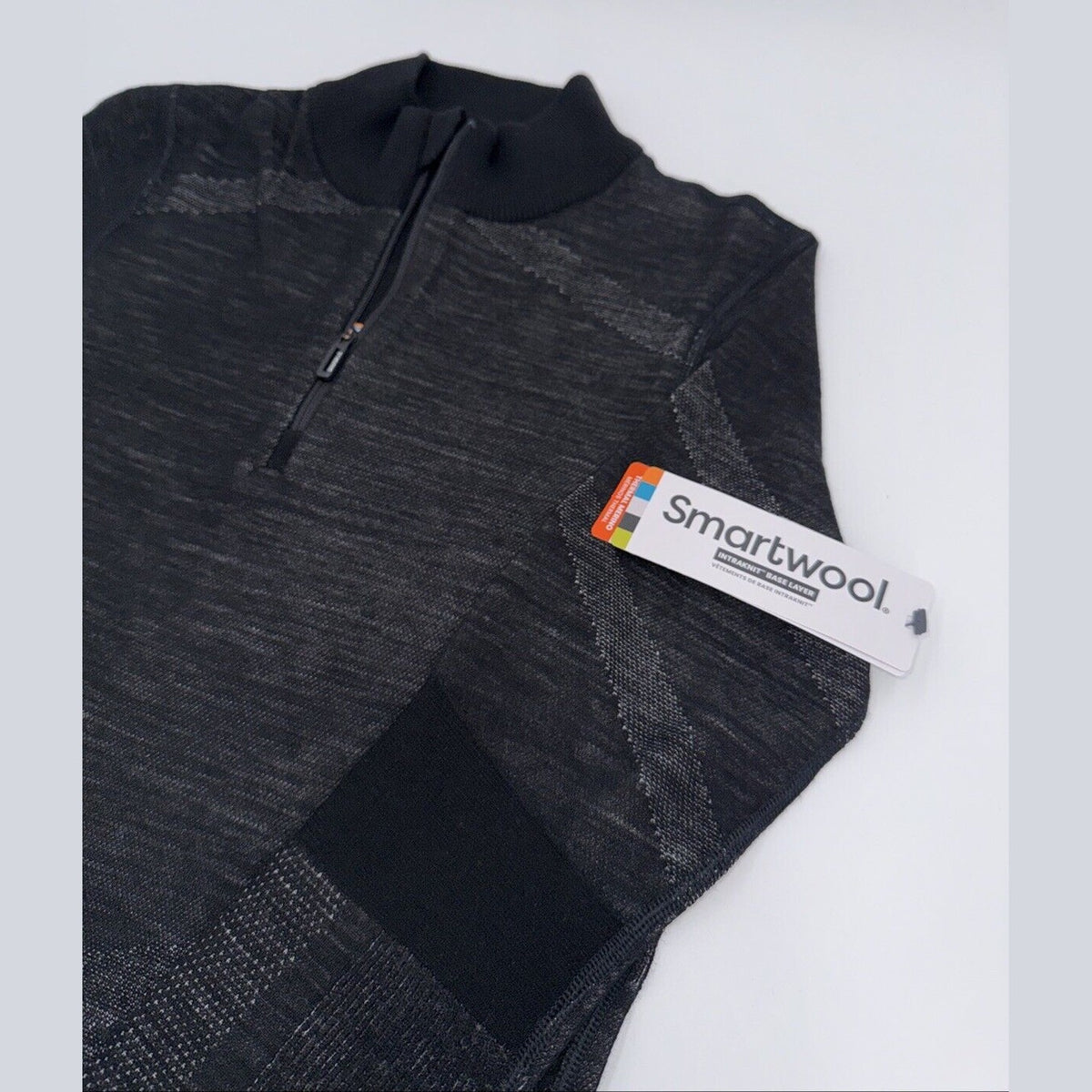$140 Smartwool Women’s Intraknit Thermal Merino Base Layer 1/4 Zip-Black-Small