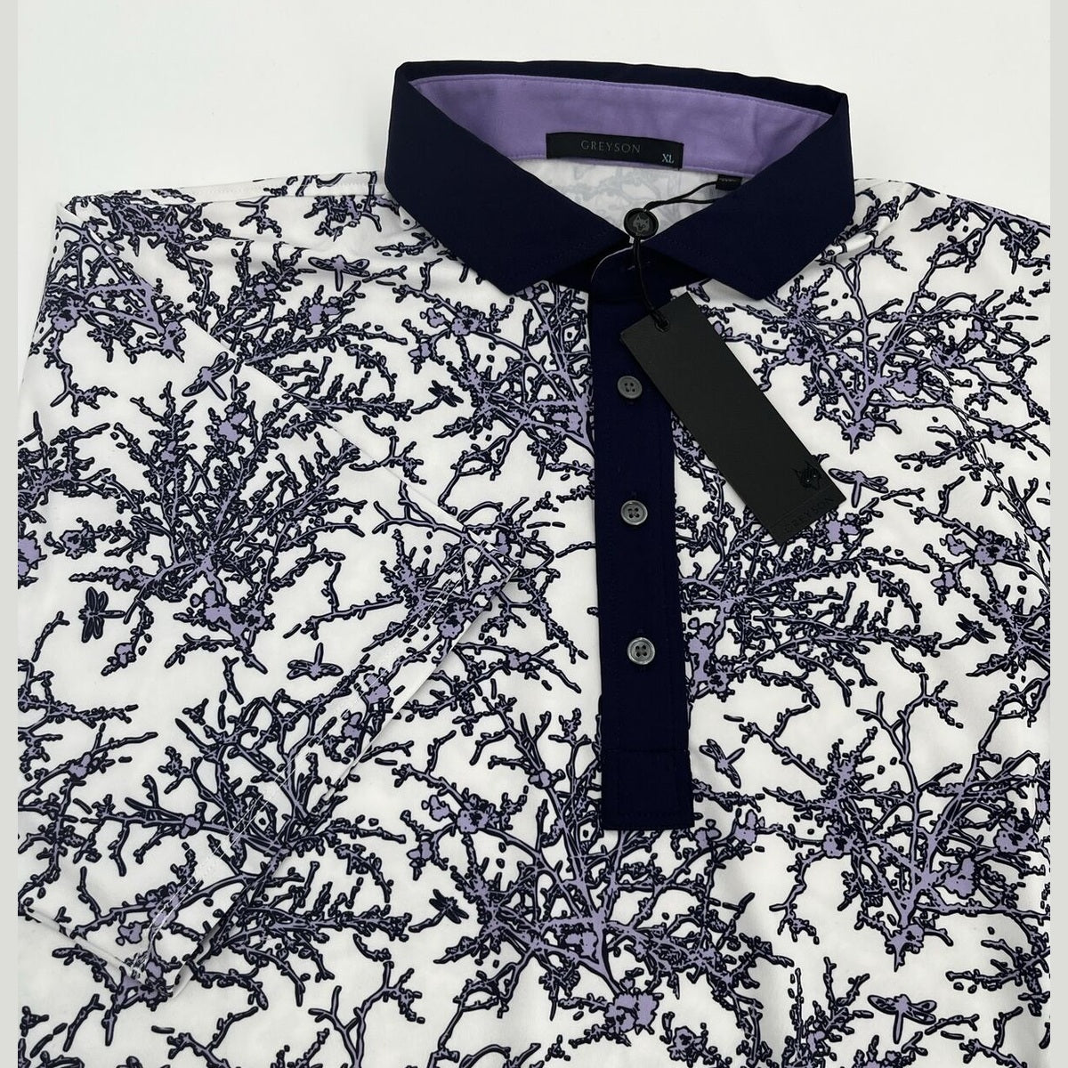 $118 Greyson Men’s Dragonfly Garden Polo Golf Shirt - Arctic - XLarge - New Tags