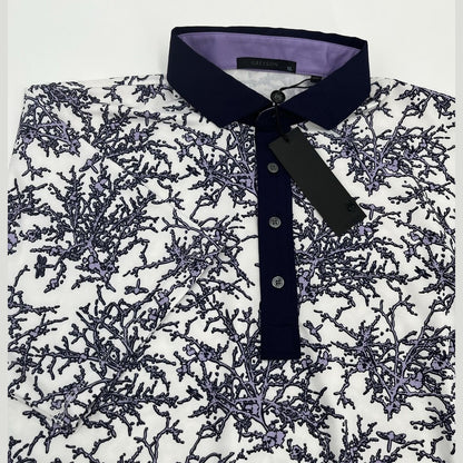 $118 Greyson Men’s Dragonfly Garden Polo Golf Shirt - Arctic - XLarge - New Tags