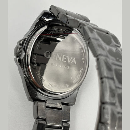 Geneva Men’s Watch Sports Business Quartz Wristwatch Luxury Edition Grey-New
