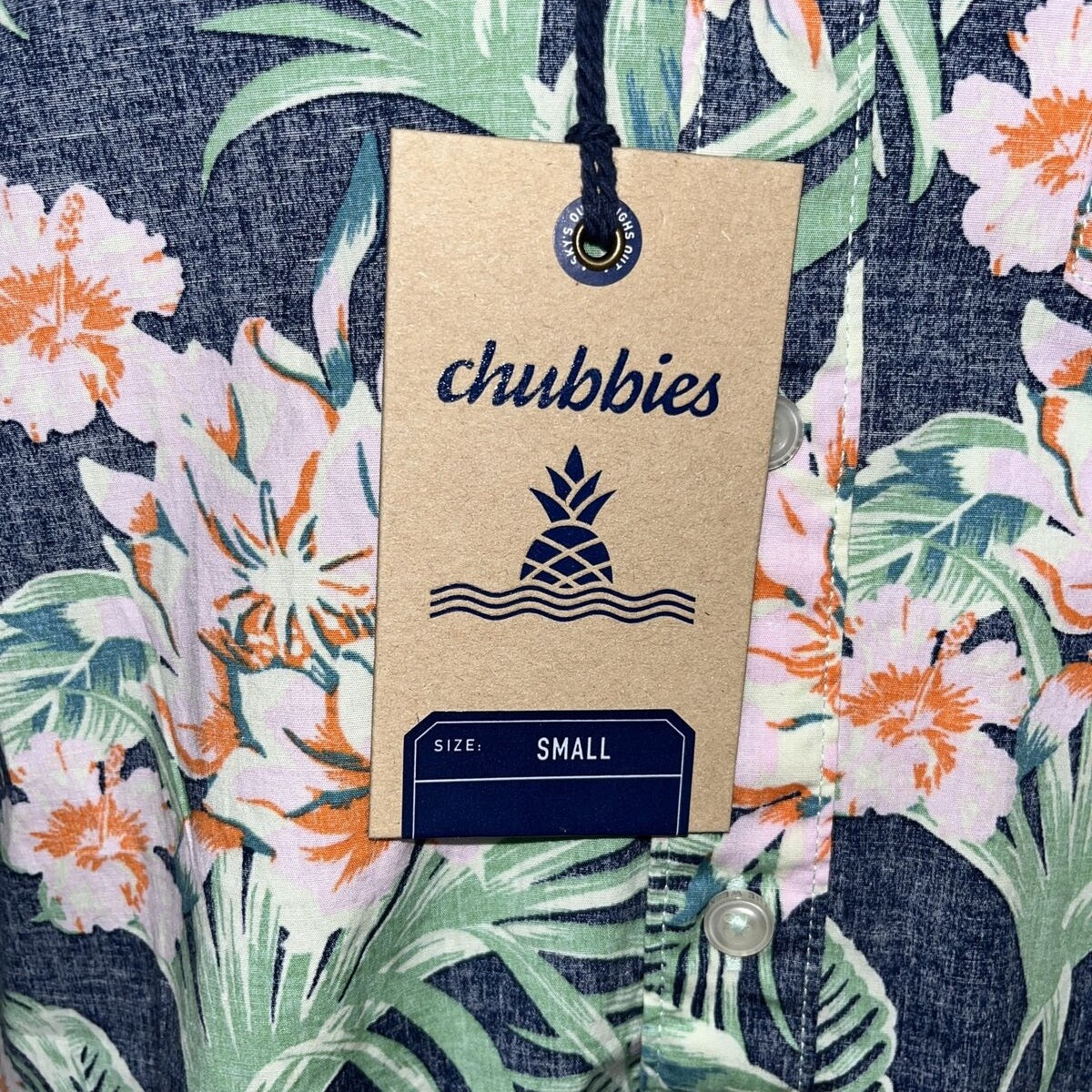 Chubbies Shirt Mens Blue Hawaiian The Resort Friday Pullover Floral-Small- New