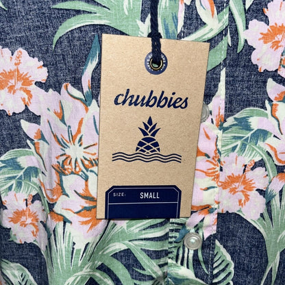 Chubbies Shirt Mens Blue Hawaiian The Resort Friday Pullover Floral-Small- New