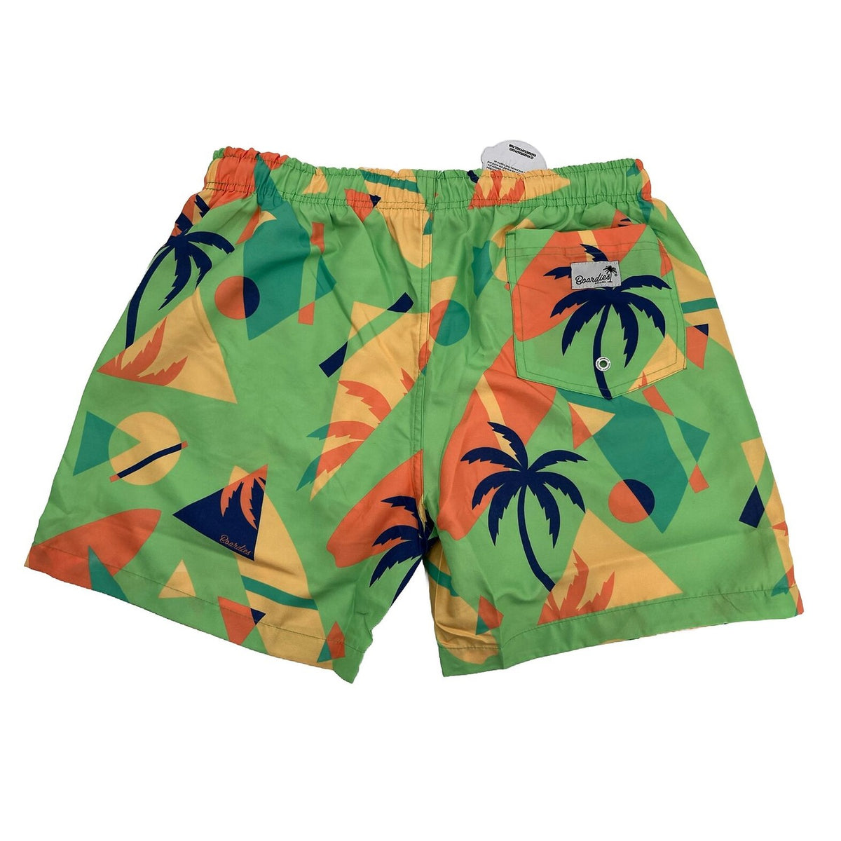 Boardies Apparel Men’s Palm Shapes Lined Swim Shorts Trunks-Green Multi-Medium