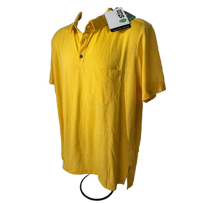 Stio Men's Divide Polo Short Sleeve Jersey Polo Shirt-Bright Yellow-Large-New