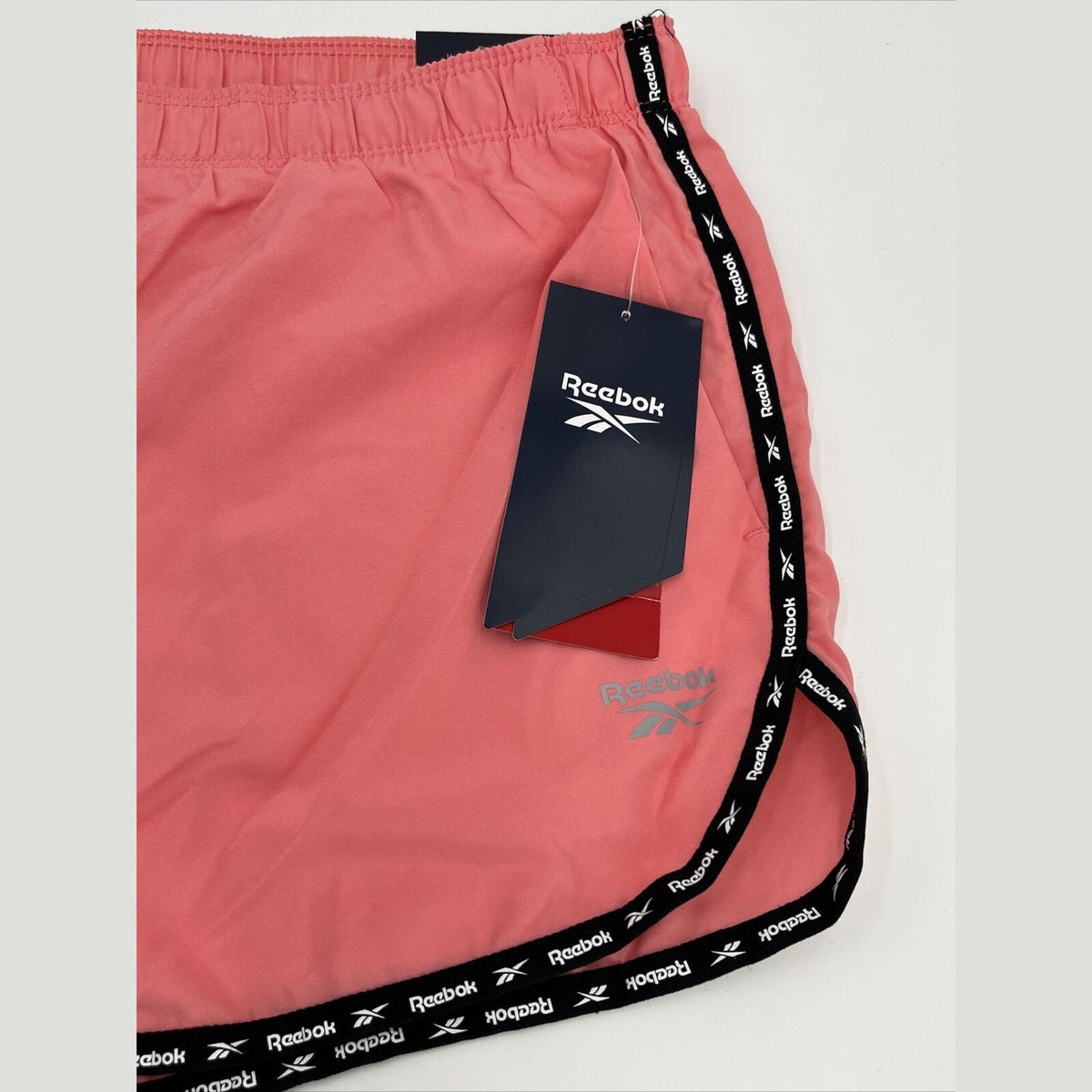 $45 Reebok Women's Track Running Shorts Relaxed Fit Mid-Rise-Strawberry-Large