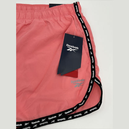 $45 Reebok Women's Track Running Shorts Relaxed Fit Mid-Rise-Strawberry-Large