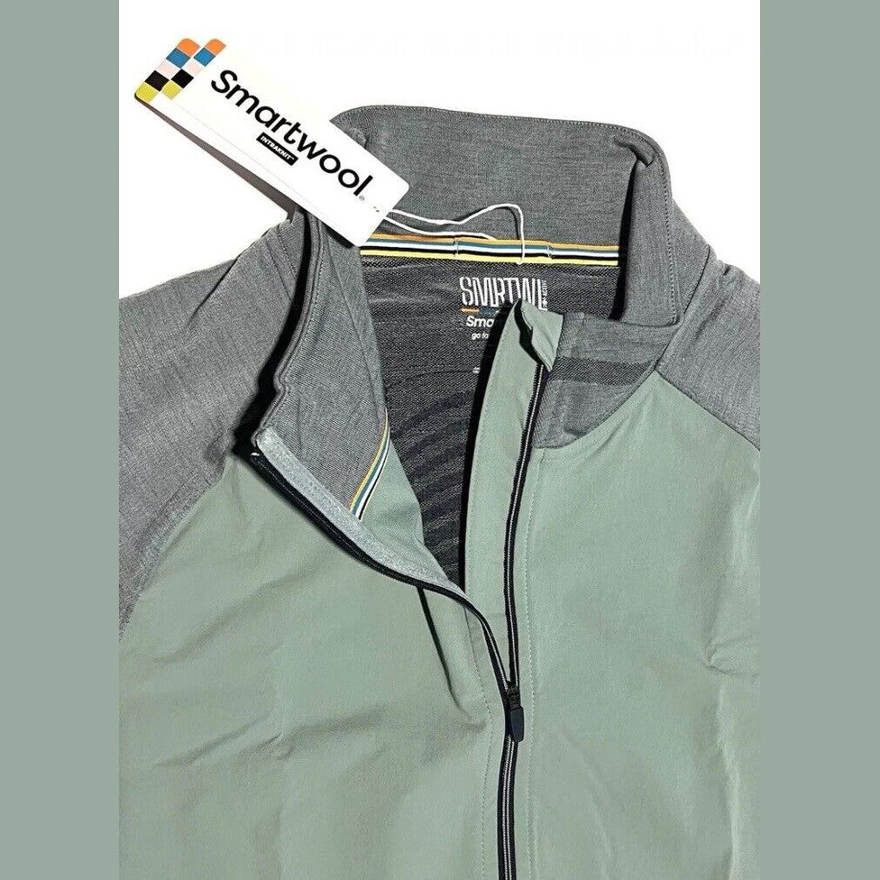 $220 Smartwool Men’s Intraknit Active Full Zip Jacket Merino - Lead Gray- Medium