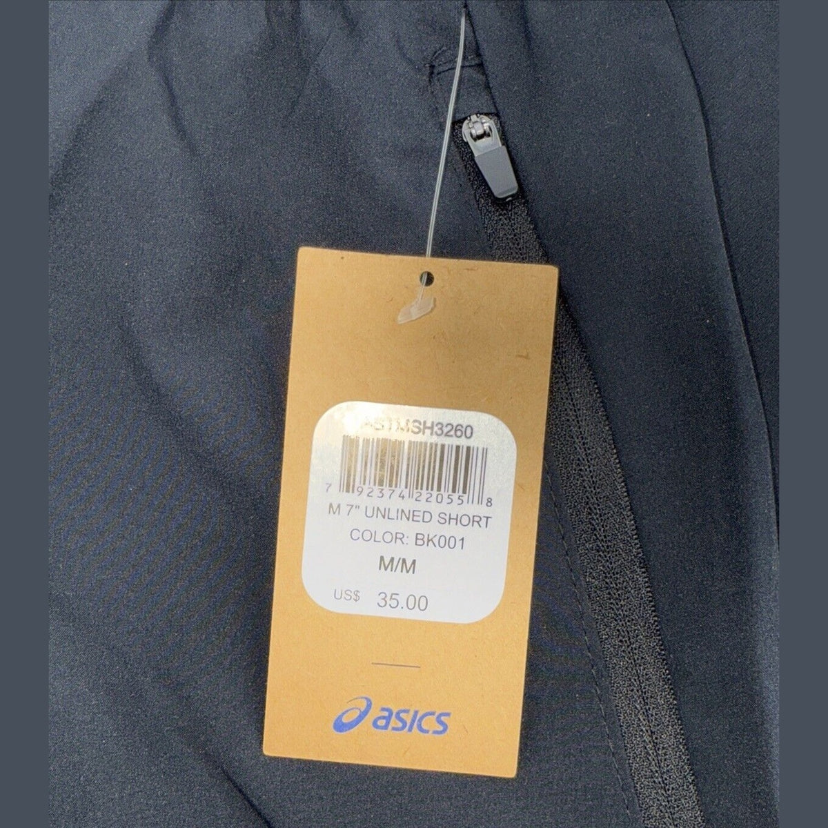ASICS Men’s Athletic 7" Woven Unlined Running Shorts - Black - Size: Medium -New
