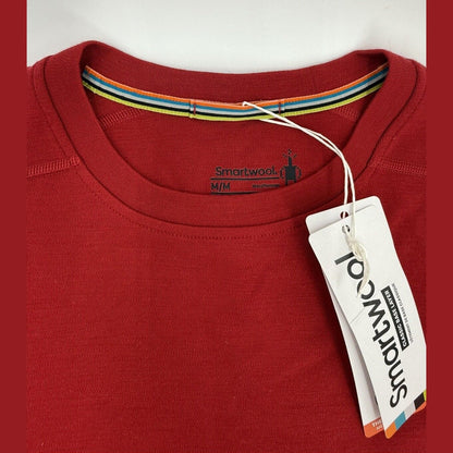 $115 SMARTWOOL Men’s Classic Thermal Merino Base Layer Crew Top- Red - Medium