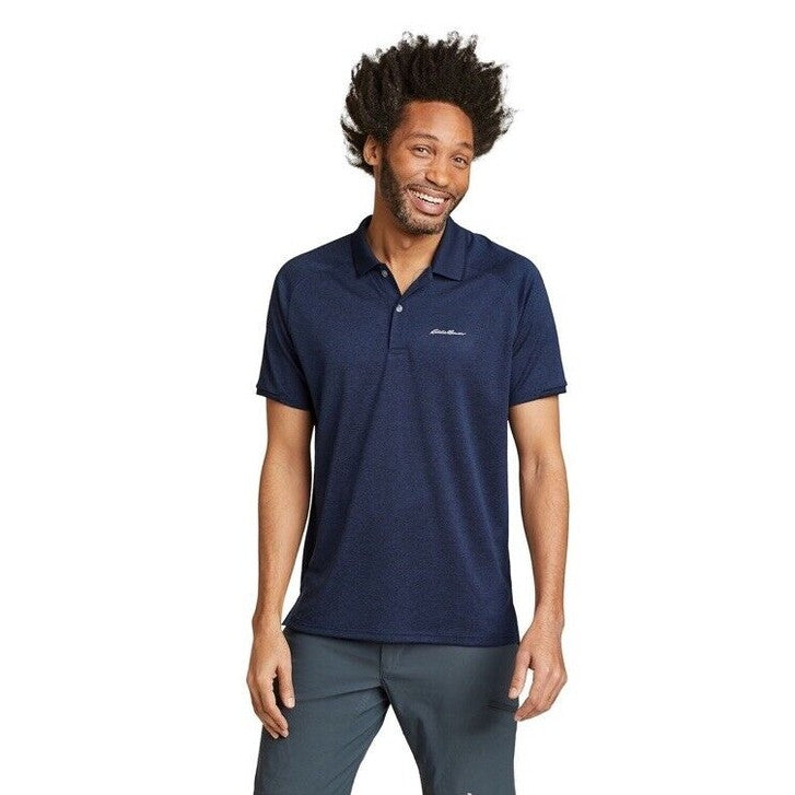 Eddie Bauer  Men’s Resolution Polo Shirt Freedry-Med Indigo- Medium -NWT