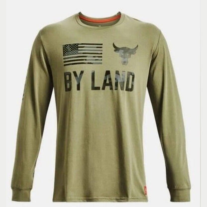 Under Armour Project Rock Veterans Day By Land Flag Long Sleeve Shirt Medium NWT
