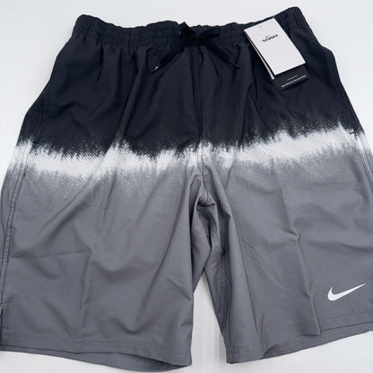 NIKE Men’s Shorts Swim Trunks NESSF547 Ocean Volley 9”- Grey/Blk -Medium -New