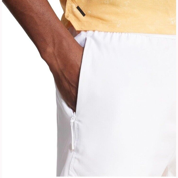 $75 ADIDAS Men's Power Workout 2-in-1 Training Shorts IS3837- White- Large 5”-