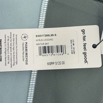 $120 Smartwool Women's Run Legging  - Winter Sky - Small - New With Tags