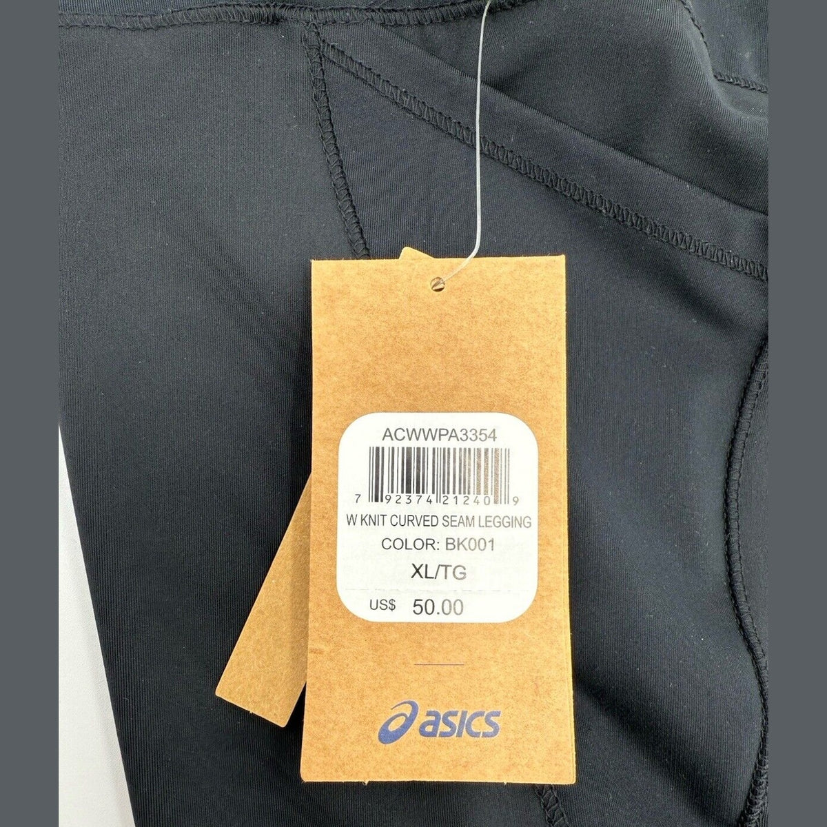 ASICS Women’s Expanse Curved Seam Active Leggings- Black- XLarge - New Tags