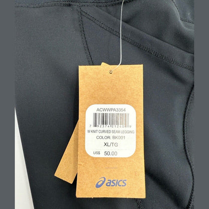 ASICS Women’s Expanse Curved Seam Active Leggings- Black- XLarge - New Tags