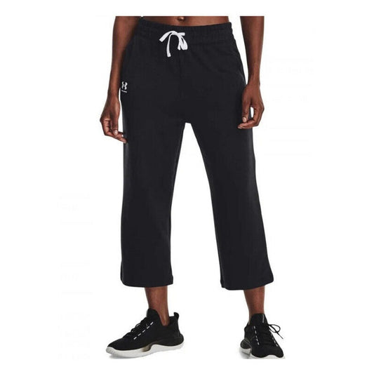 Under Armour Women’s Rival Terry Flared Crop Pants- 1377000 - Black- Medium-New