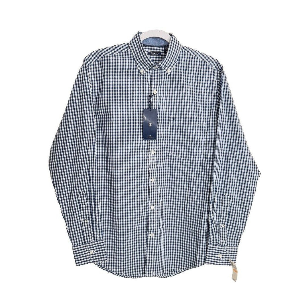 IZOD Men’s Classic Plaid Button-Down Shirt - Blue Estate - Small