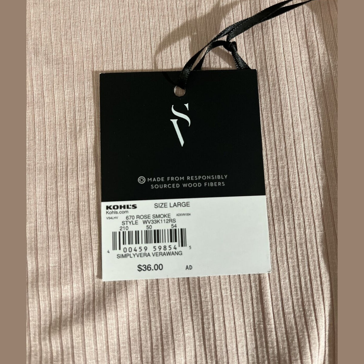 Simply Vera Wang  Essential Ribbed Turtle Neck Shirt Top-Rose-Large-New Tag$36