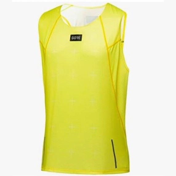 $145 GORE Wear Men’s Contest Singlet Running Shirt  Featherlight-Yellow-Small