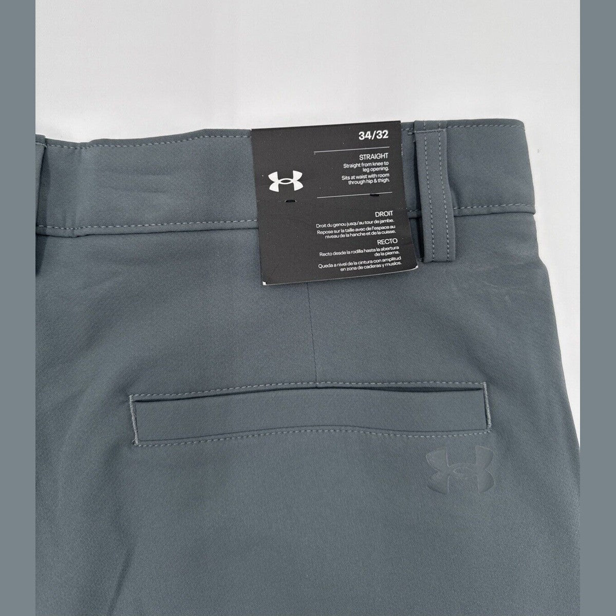 Under Armor Men’s Wicking Golf Flat Front Pants- -Pitch Gray- Size 34W 32L - New