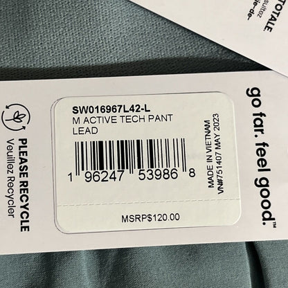 $120 Smartwool Men’s Active Tech Pant Pants Comfy- Lead Gray-Large -New Tags