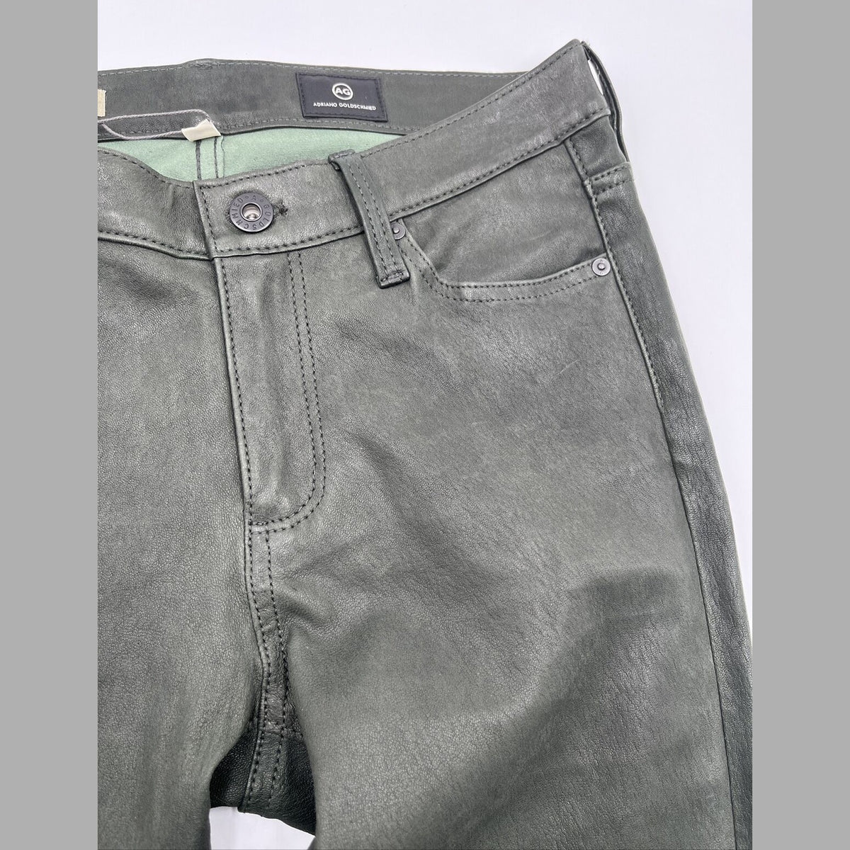 $975 Adriano Goldschmied AG Women’s The Legging Super Skinny Pants-Olive-27W-NEW