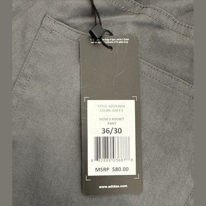 $80 ADIDAS Men's Ultimate 365  5-Pocket Tapered Golf Pants-Grey 5 -36W 30L-New